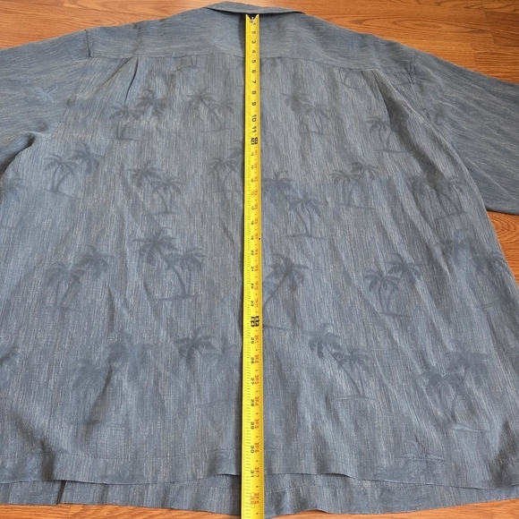 REYN SPOONER Blue Palm Trees Regency Silk Jacquard Hawaiian Camp Shirt Large XXL - Picture 11 of 12